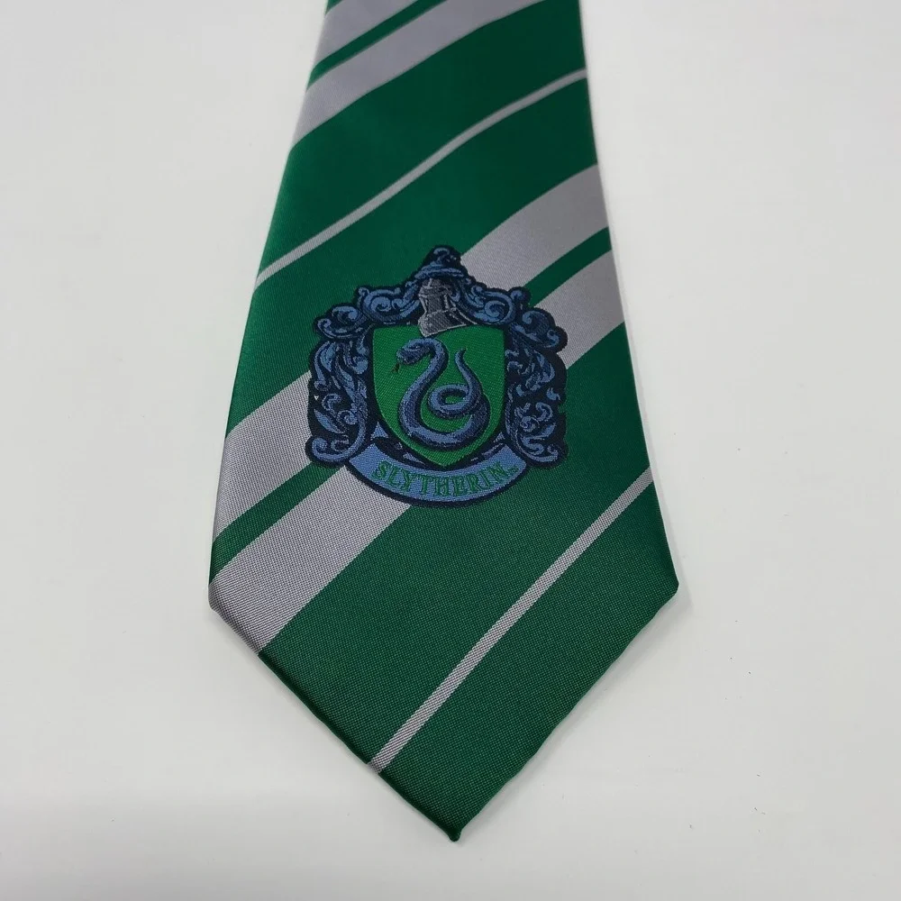 Harry Potter Slytherin‎ Tie Costume Green Gray Polyester Necktie Wizarding World